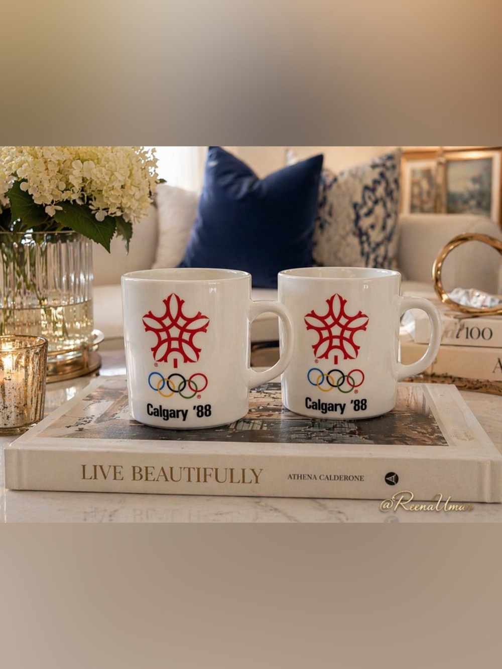 Calgary 1988 Winter Olympics Ceramic Mug Set (Set of 2)